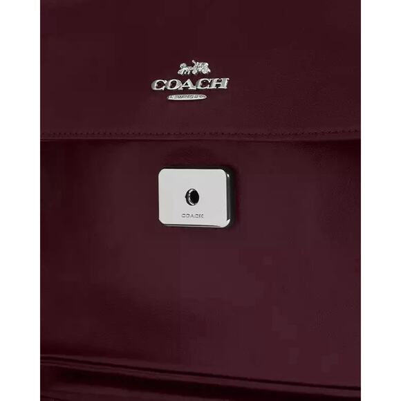 NWT Coach Elodie Crossbody Bag Shiny smooth leather CCF09 Maple Silver - Picture 9 of 11